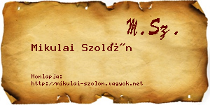 Mikulai Szolón névjegykártya